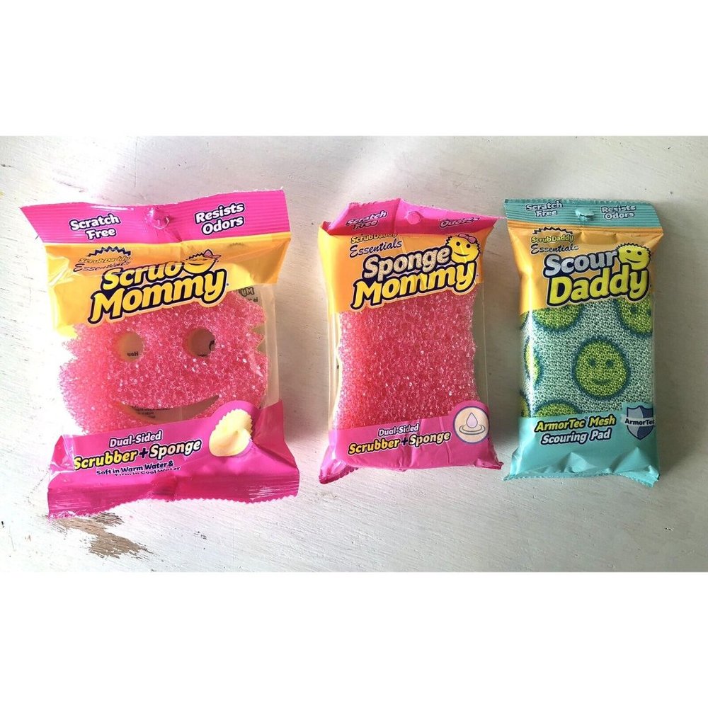 Scrub Daddy Scour Daddy Sponge Mommy Mummy Scrubber Sponge Mixed Pack of 3 NEW